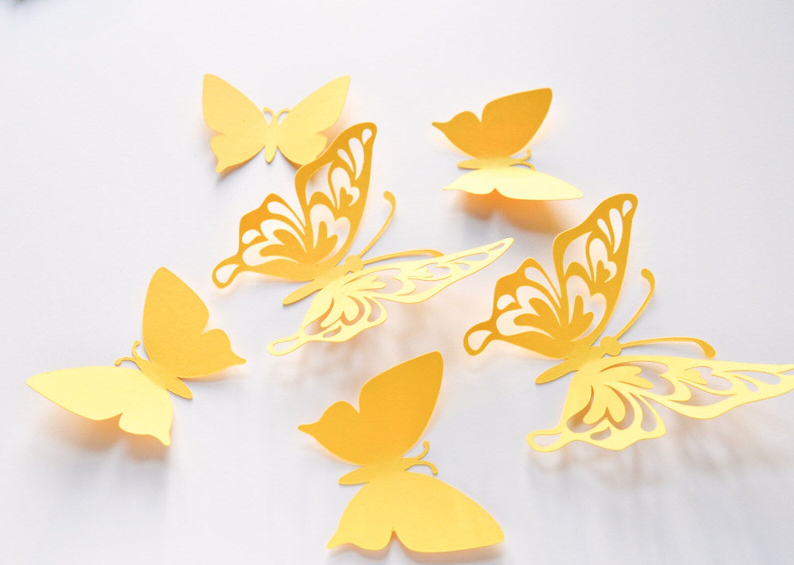 Paper Butterflies Wall Art Yellow Large Paper Butterflies 3D Etsy