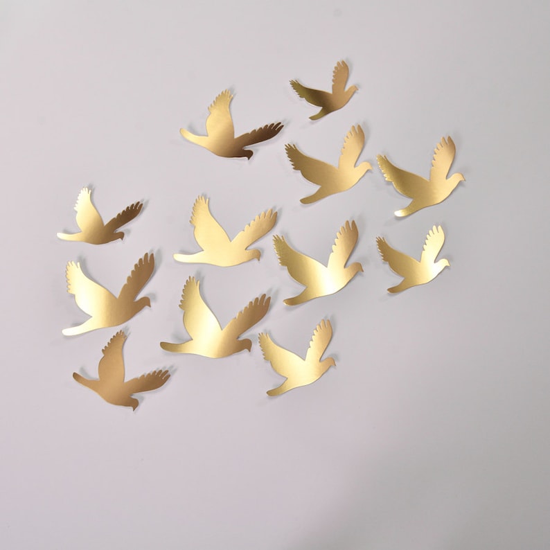 20 Wedding Gold Birds Gold Birds Wall Stickers Birds Etsy