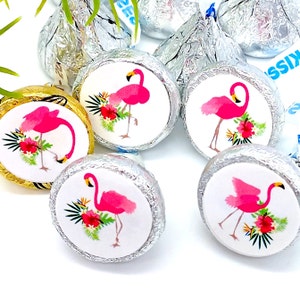 Pink Flamingo Geburtstagsparty Küssen Etiketten Aufkleber für Candy Kisses Hawaii hochzeit Baby Shower Party Dekoration