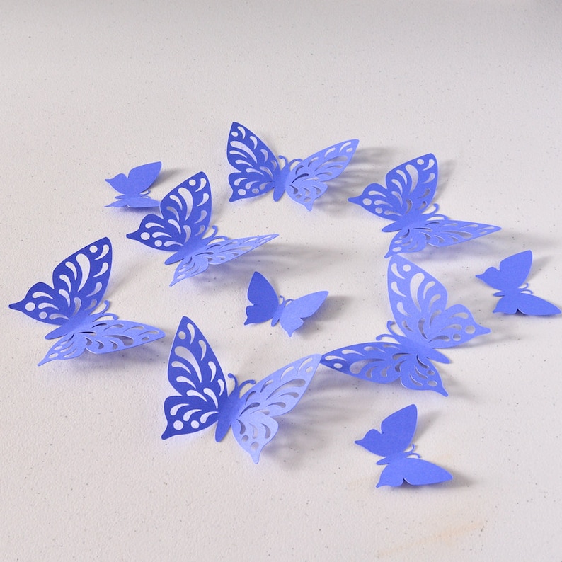 Purple Paper Butterfly Batterflies Wall Decor Birthday Etsy