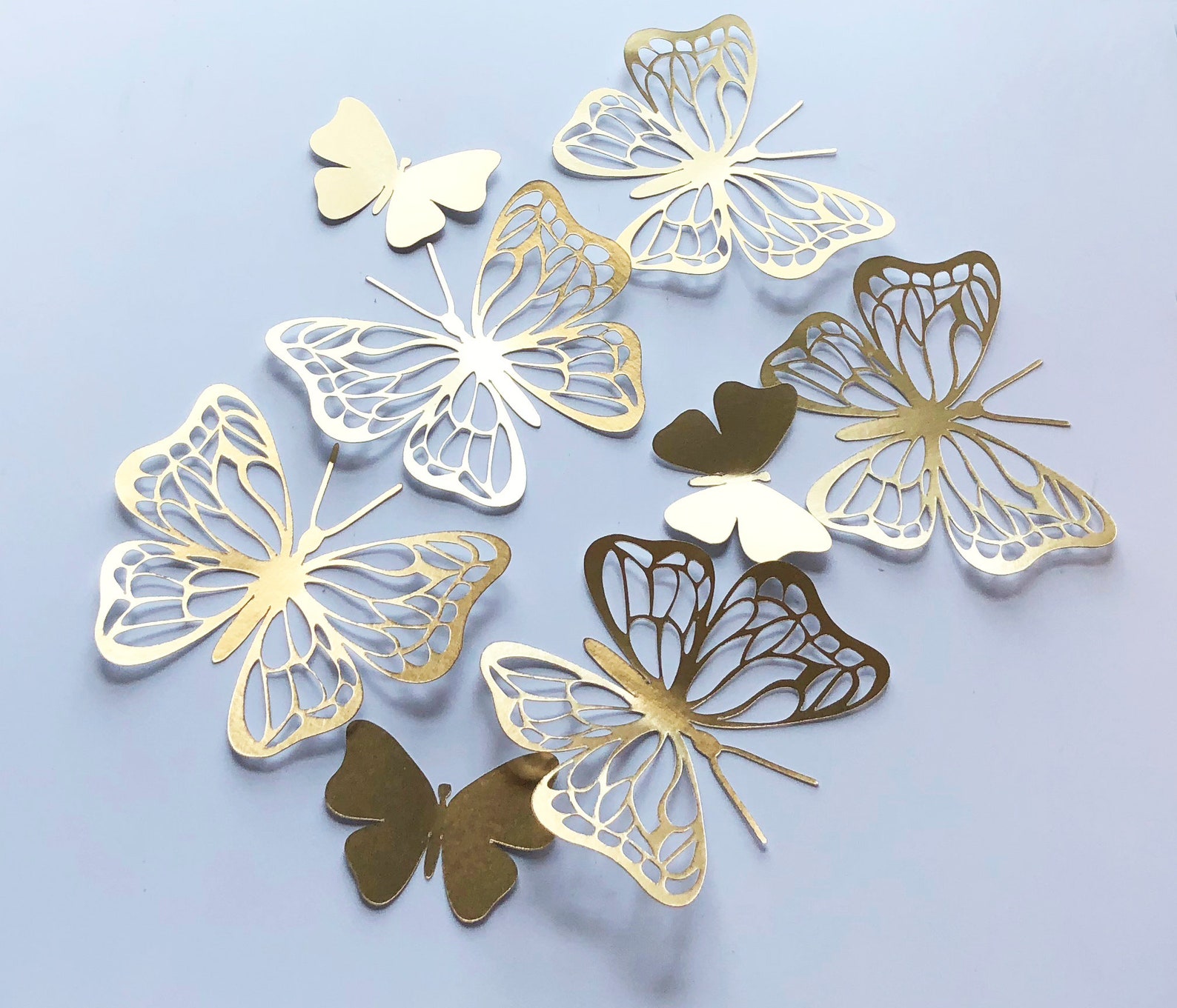 15 Gold Butterfly Stickers Butterflies Wall Decor Gold Etsy