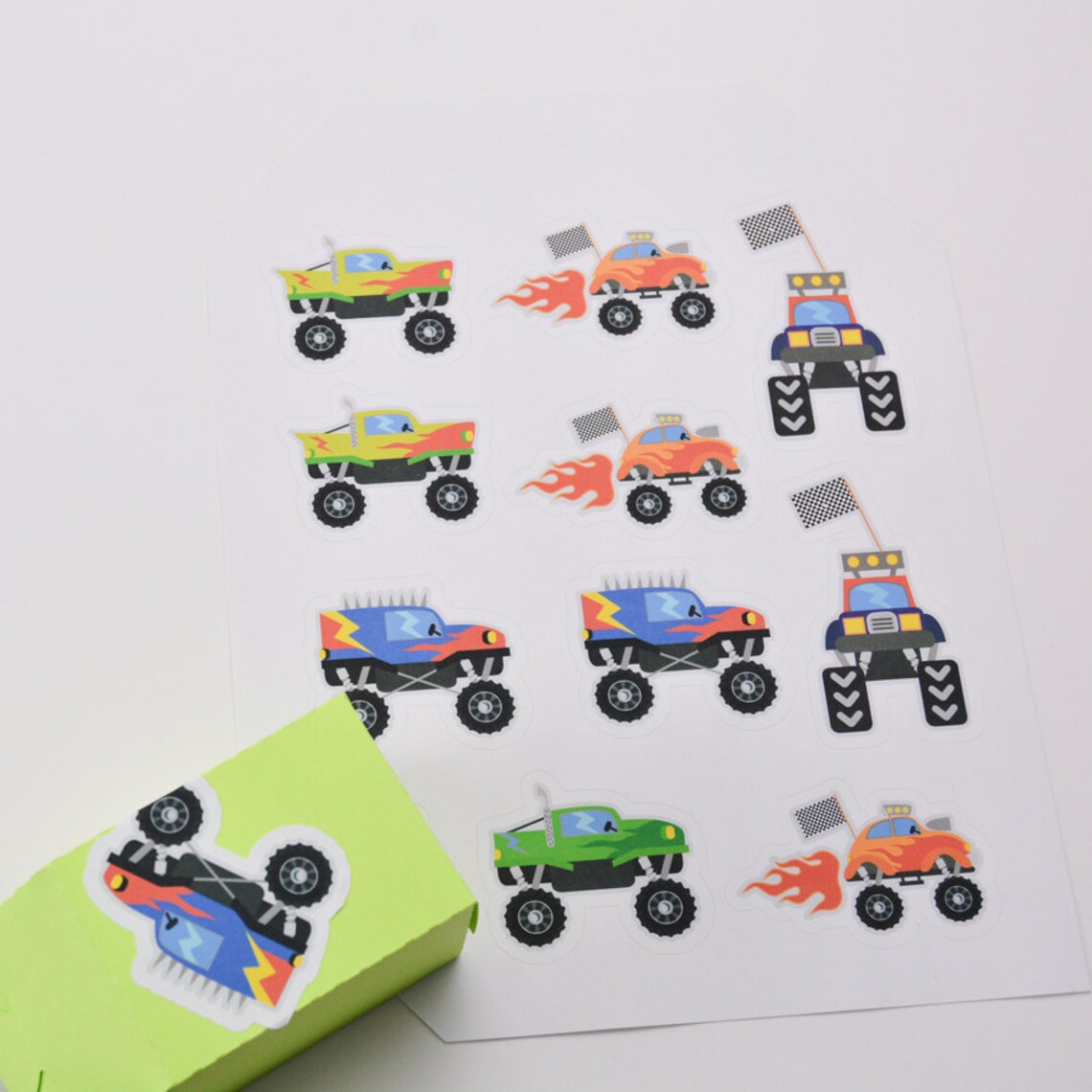 Monster Truck Stickers Monster Truck Birthday Decoration - Etsy