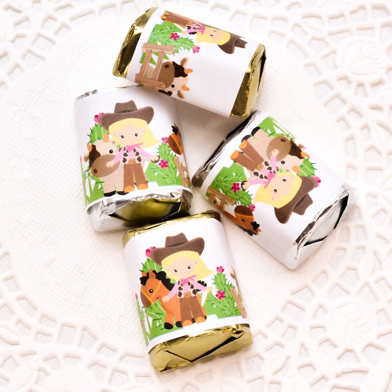 Cowgirl Candy Stickers Set of 90 Cowgirl Birthday Labels Western Party Stickers Cowgirl Party Favor