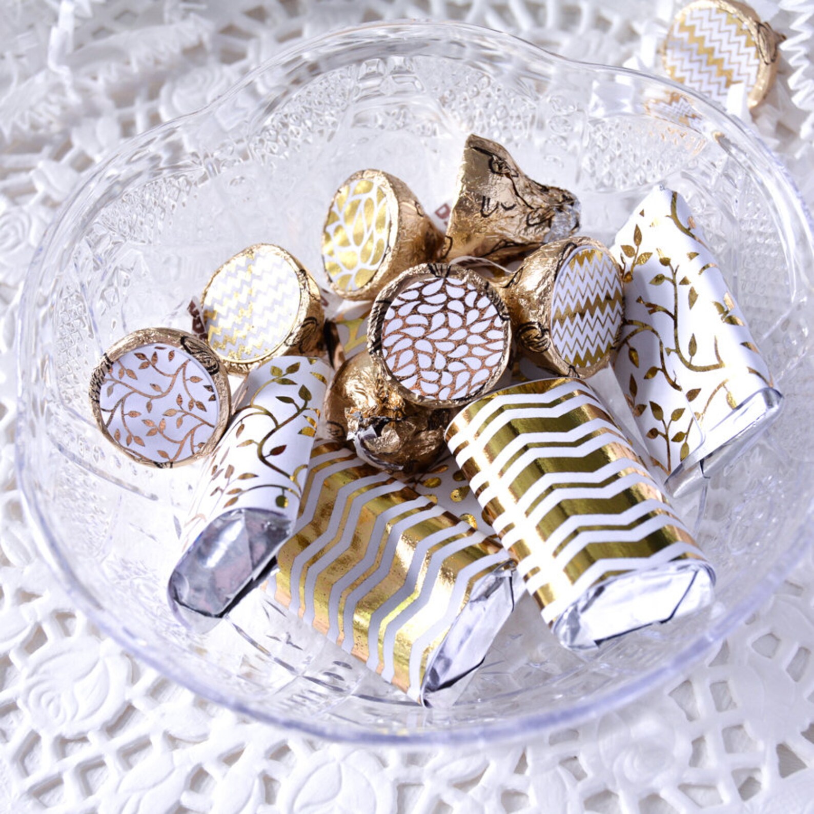200Pcs Gold Square Candy Sweets Chocolate Foil Wrappers Confectionary DIY Packin