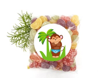 Monkey Baby Boy Stickers Envelope Seals First Birthday Labels Shower Favor