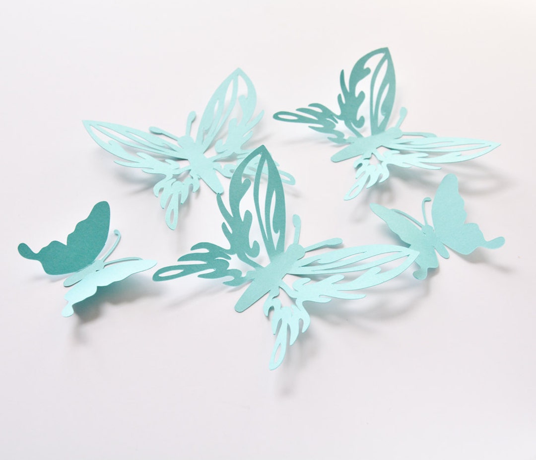 Butterfly Birthday Decorations Large Blue Butterflies 3D Etsy