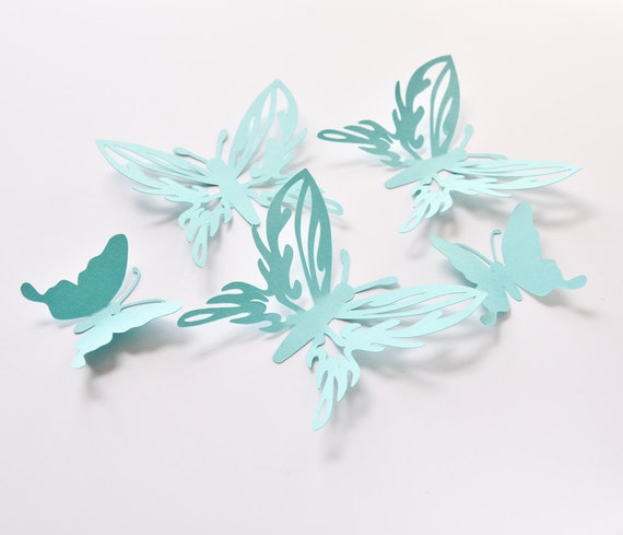 Butterfly Birthday Decorations Large Blue Butterflies 3d Etsy