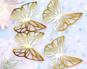 Gold Paper Butterfly Wall Decor: Wedding & Party Decorations (Set of 14)