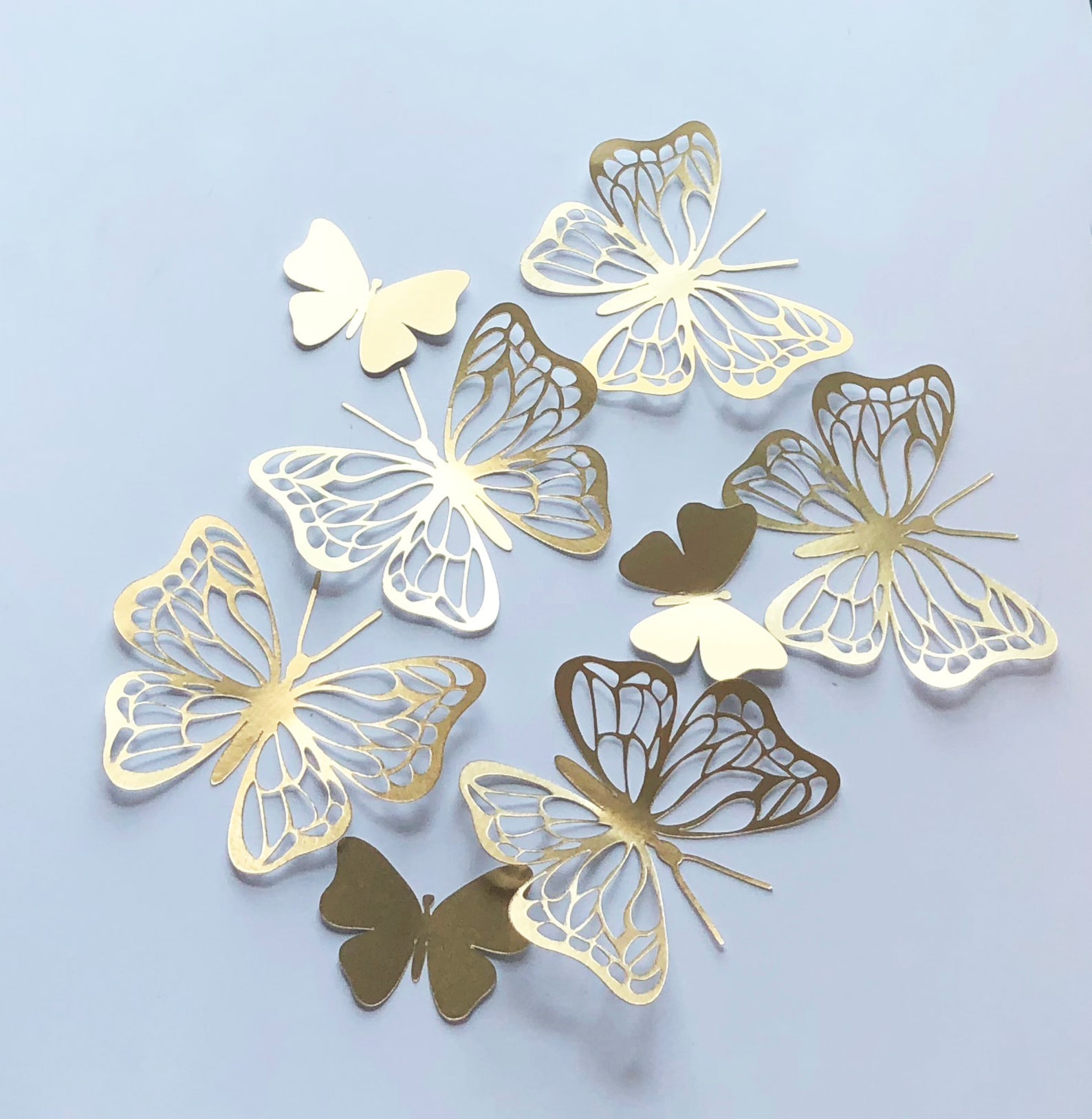 15 Gold Butterfly Stickers Butterflies Wall Decor Gold Etsy