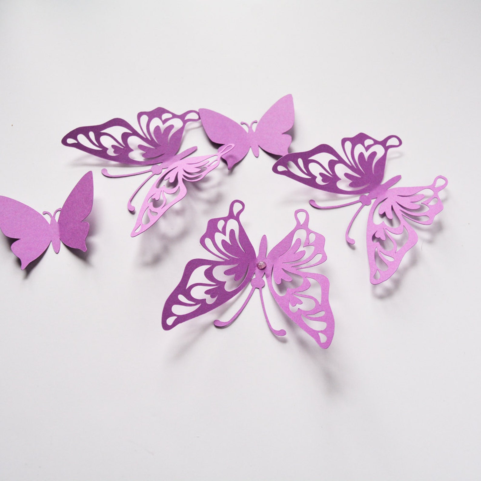 Purple Butterfly Wall Decor Birthday Paper Butterflies 3D Etsy