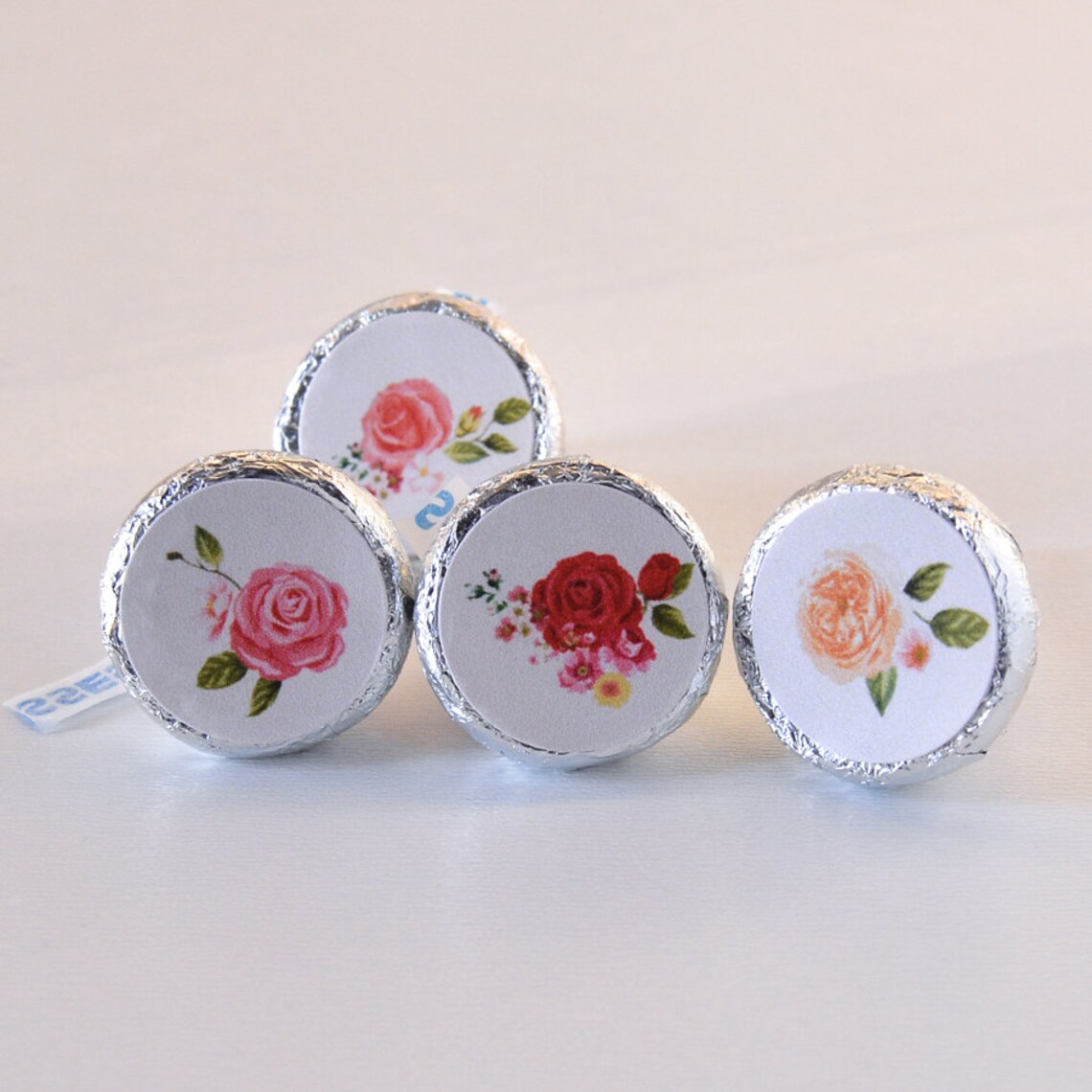 Wedding Rose Party Supplies Rose Stickers Wedding Round Etsy