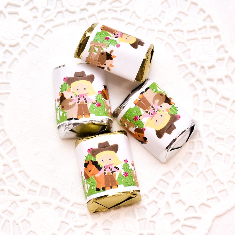 Cowgirl Candy Stickers Set of 90 Cowgirl Birthday Labels Western Party Stickers Cowgirl Party Favor