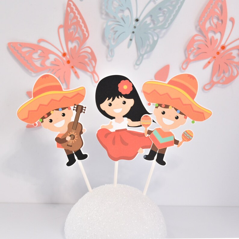20 Mexican Fiesta Party Party Supplies Fiesta Cake Party Etsy