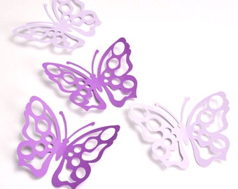 Purple Butterfly Birthday Party Decoration Wall Art Decor Decals Girls Bedroom Baby Shower