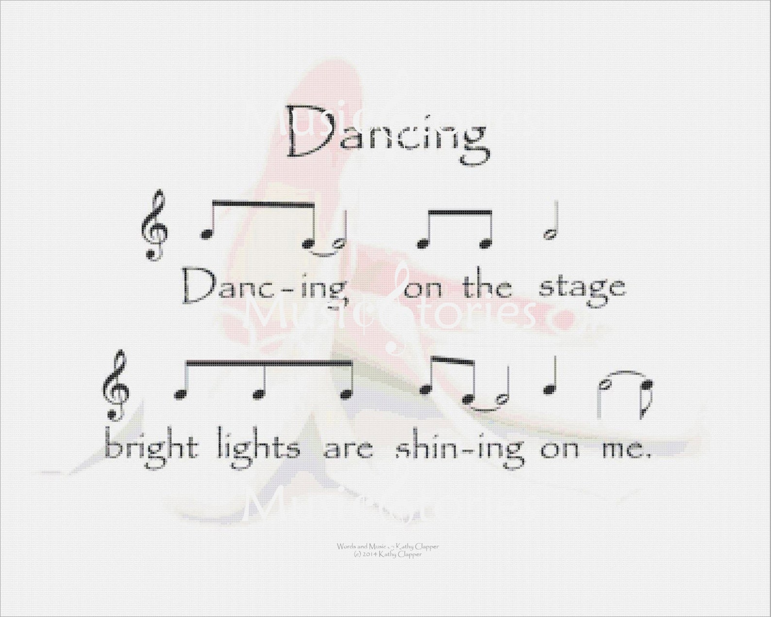 dancing: 8 x 10 inch printable wall art of lyrics and music from the song overlaid on ballet shoes; ballet music; dance song dancing: 8 x 10 inch printable wall art of lyrics and music from the song overlaid on ballet shoes; ballet music; dance song