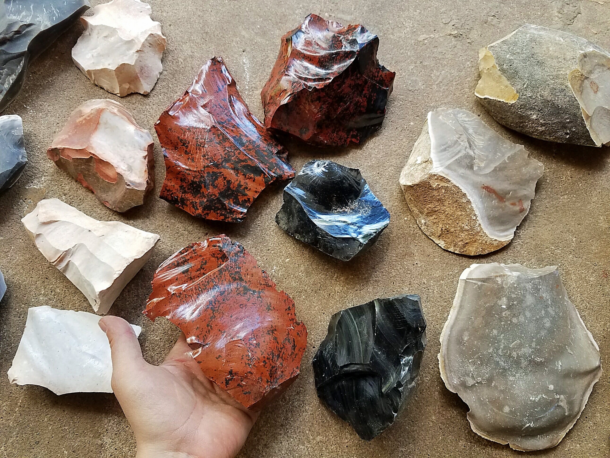 Mixed Flint Obsidian Pedernales Burlington Etsy