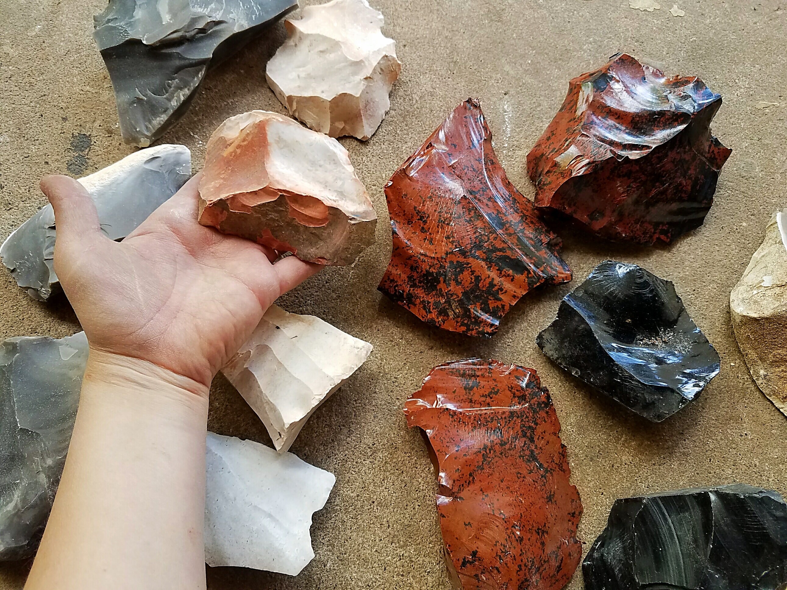 Mixed Flint Obsidian Pedernales Burlington Etsy