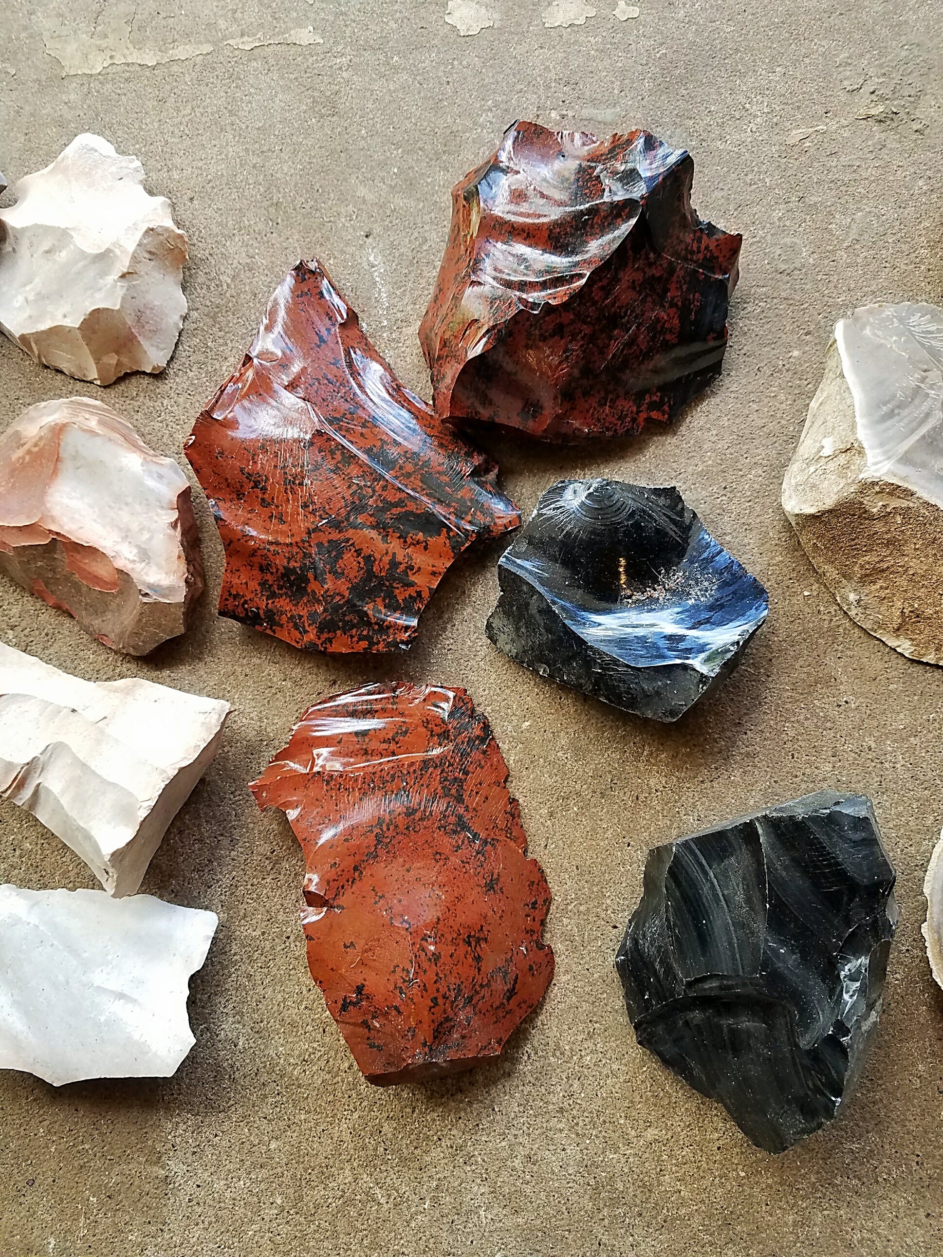 Mixed Flint Obsidian Pedernales Burlington Etsy
