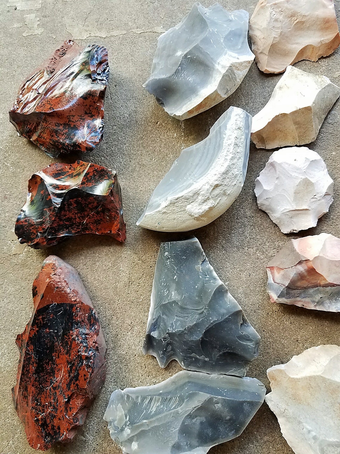 Mixed Flint Obsidian Pedernales Burlington Etsy