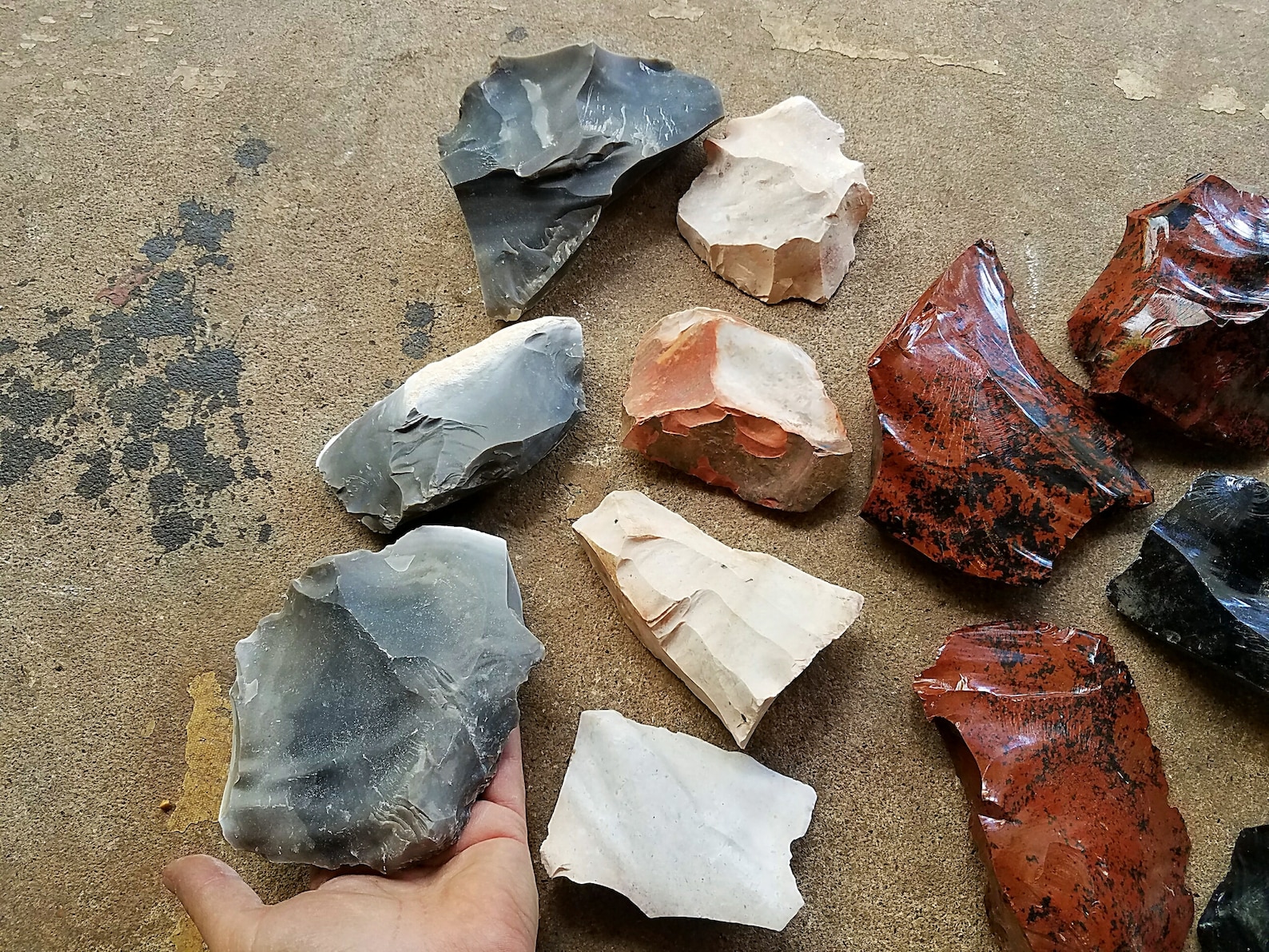 Mixed Flint Obsidian Pedernales Burlington Etsy