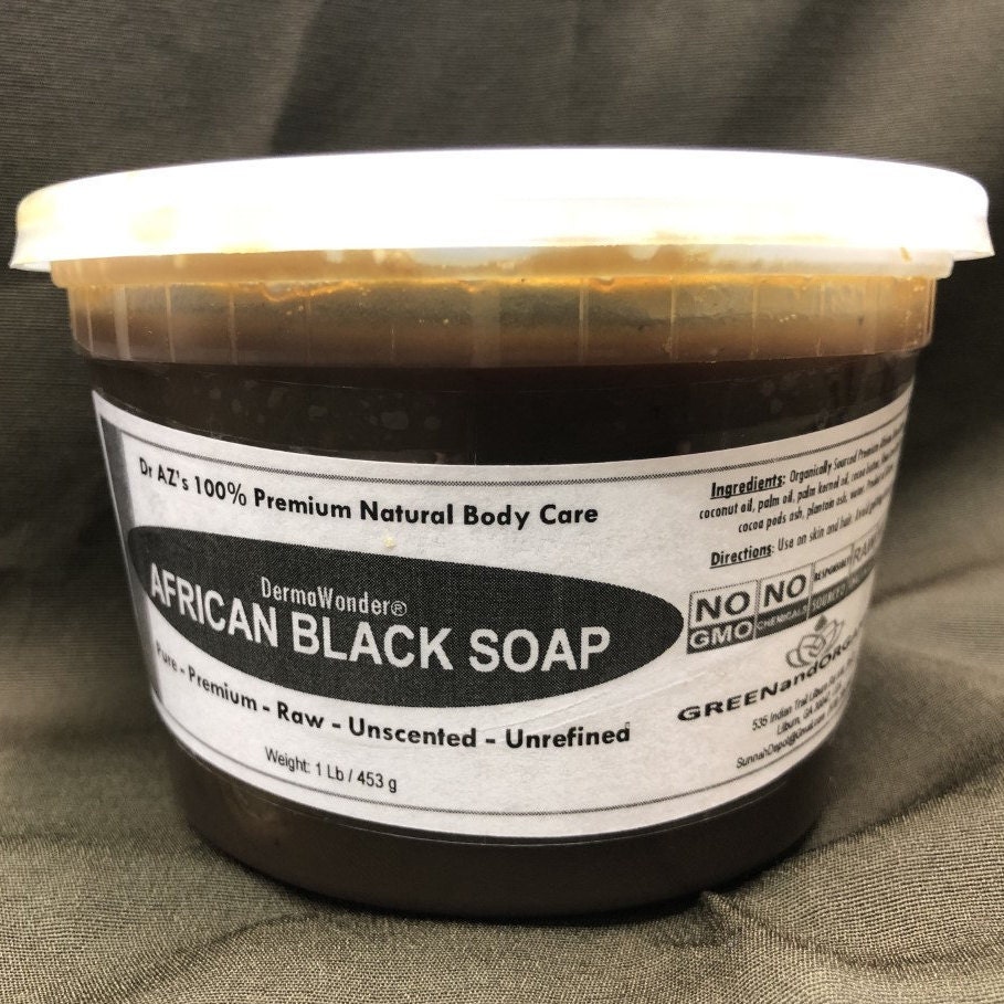 Pure RAW African Black Soap Paste 16oz Tub 100 Natural Herbal Etsy