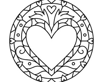 Kolorowanki Mandala Serca