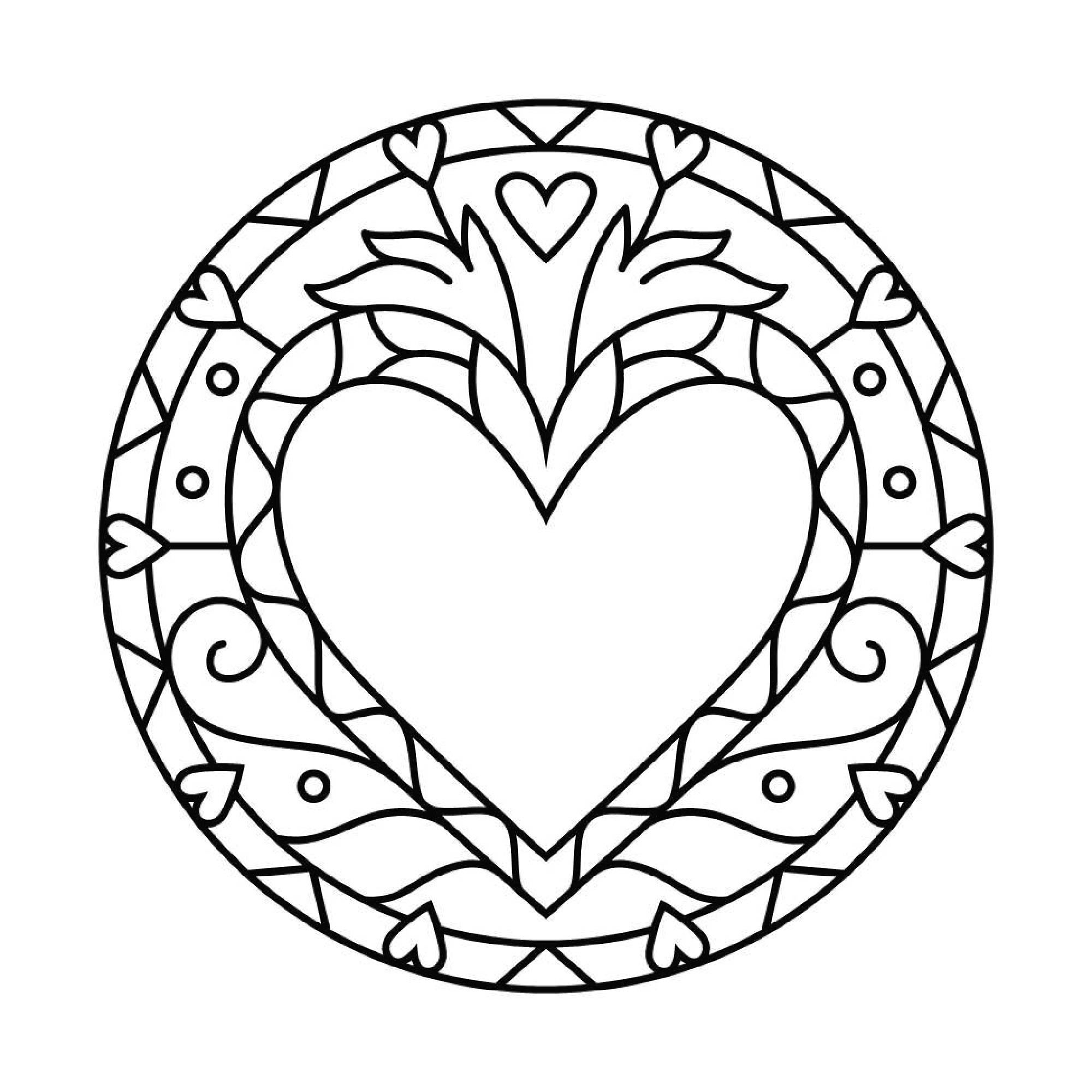 Heart Mandala Coloring Pages Printable - Il Fullxfull.3289239759 Qbom