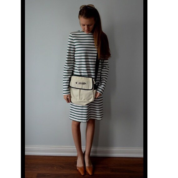 1990s Moschino Ivory Canvas Cross Body Handbag, Iv