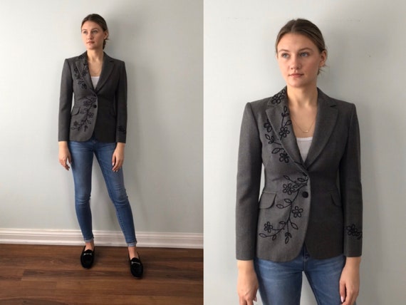 Cheap and Chic by Moschino Grey Wool Jacket, Vinta