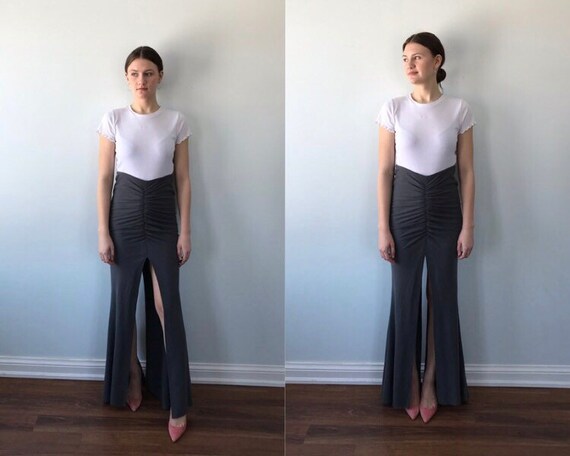 Vintage Maxi Skirt, Vintage Grey Skirt, Haider Ack