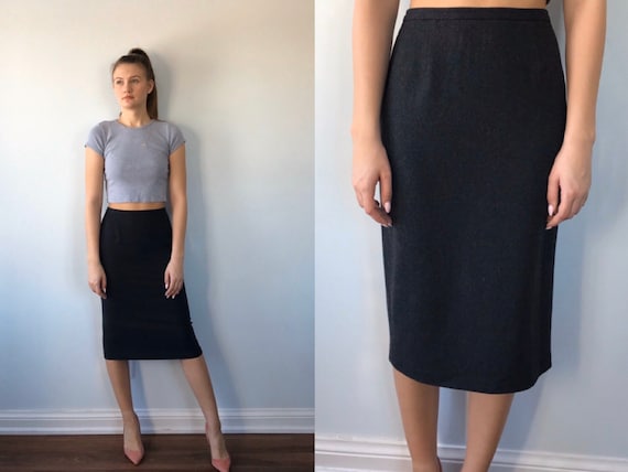 Vintage Grey Pencil Skirt, Dolce & Gabbana, 1990s