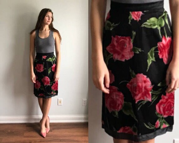 Vintage Dolce & Gabbana Floral Skirt, Slim Floral
