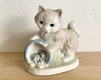 Vintage Artmark Kitten Cat and Mouse Figurine – Gift For Cat Lover, Cat Mom, Cat Kitsch