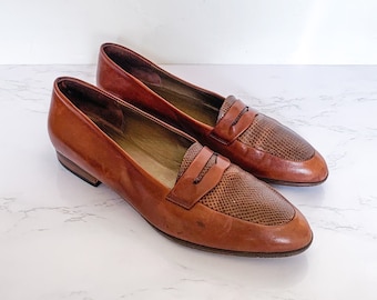 Vintage Italian Leather Women&#39;s Loafers Size 9 – Penny Loafers, Bruno Magli, Menswear, Academic Aesthetic