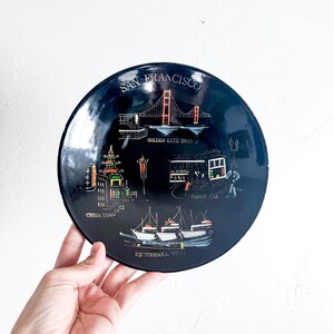 Vintage San Francisco California Souvenir Bowl | Retro California, Golden Gate Bridge, China Town, Cable Cars, Fisherman&#39;s Wharf