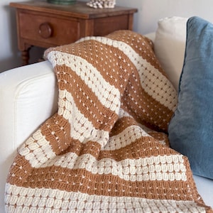 Vintage Cream Crochet Blanket Throw – Off White Throw, Shabby Chic Blanket, Handmade Blanket