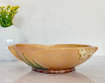 Vintage Roseville Pottery Tan Wincraft Bowl – MCM Pottery, Mid Century Art, Decorative Bowl, Fruit Bowl