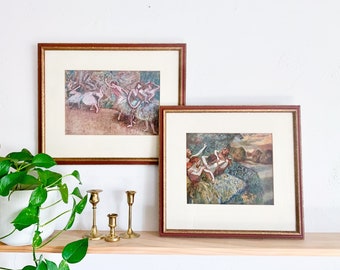 PAIR Framed Edward Degas Ballerina Dancer Prints – Ballet Art, Vintage Impressionist Painting, French Painting