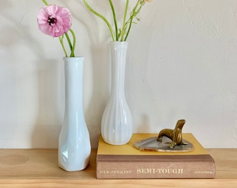 Vasi vintage in vetro di latte (set da 2) – Collezione istantanea, vasi decorativi, decorazioni per fattoria in stile cottage