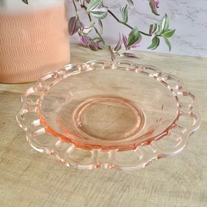 Vintage Pink Depression Glass Open Lace Bowl – Candy Dish, Serving Bowl, Anchor Hocking