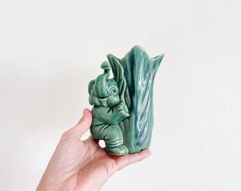 Vintage Green Elephant Ceramic Vase – Elephant Lover, Good Luck Gift
