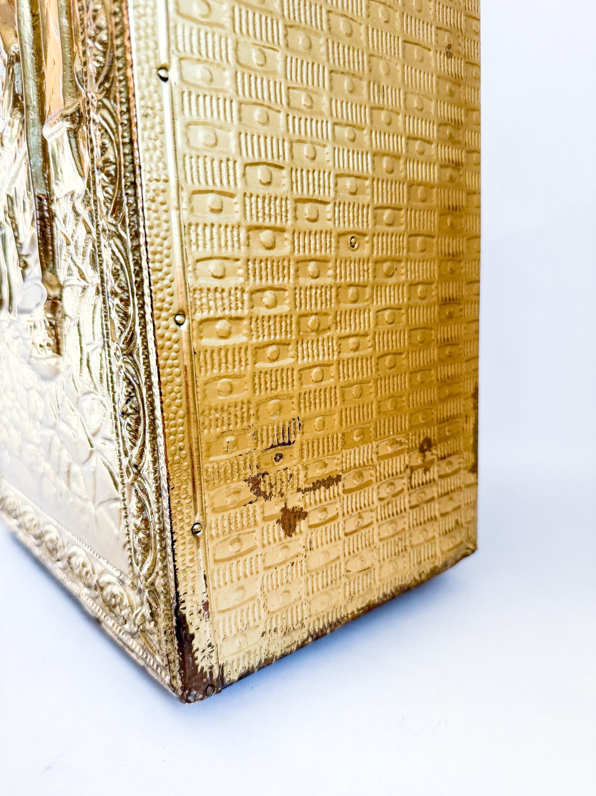 ヴィンテージ真鍮製傘立て | ミッドセンチュリー傘立て、大型真鍮容器