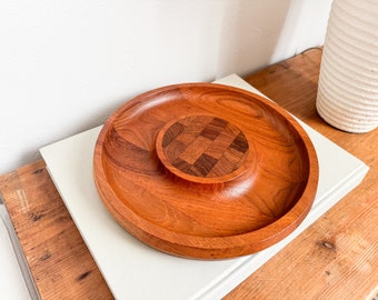 Vintage Dansk Teak Cheese Board – 1960s Charcuterie Board, Appetizer Tray, Danish Wood Platter