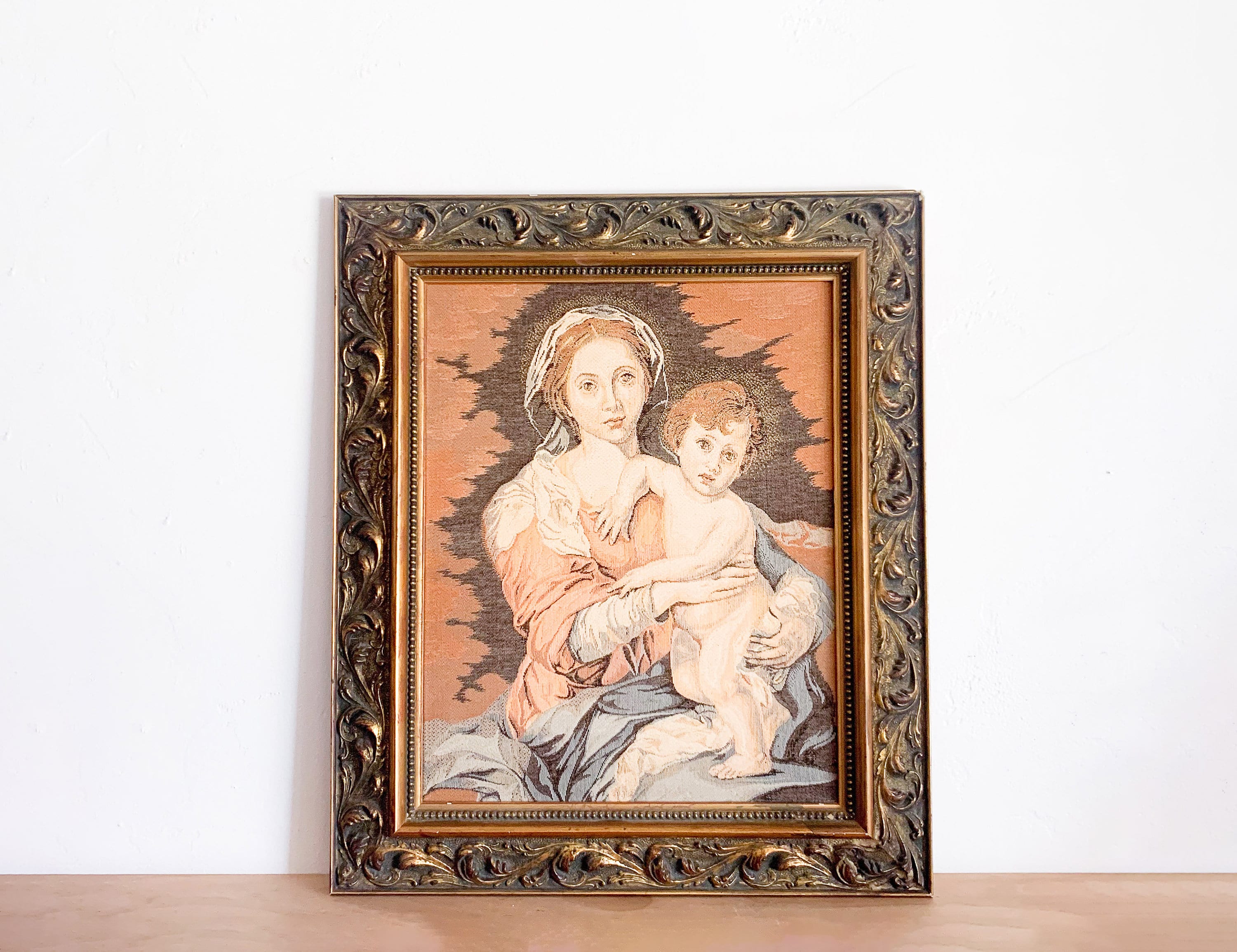 Tenture Murale Italienne Madonna Oro In Gold - Art Religieux - 26x18 Pouces - Neuve