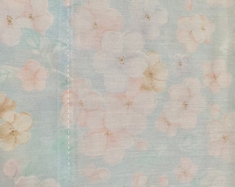 Vintage Floral Fabric Standard Pillowcase – Blue and Pink, Pillow Cover, Shabby Chic