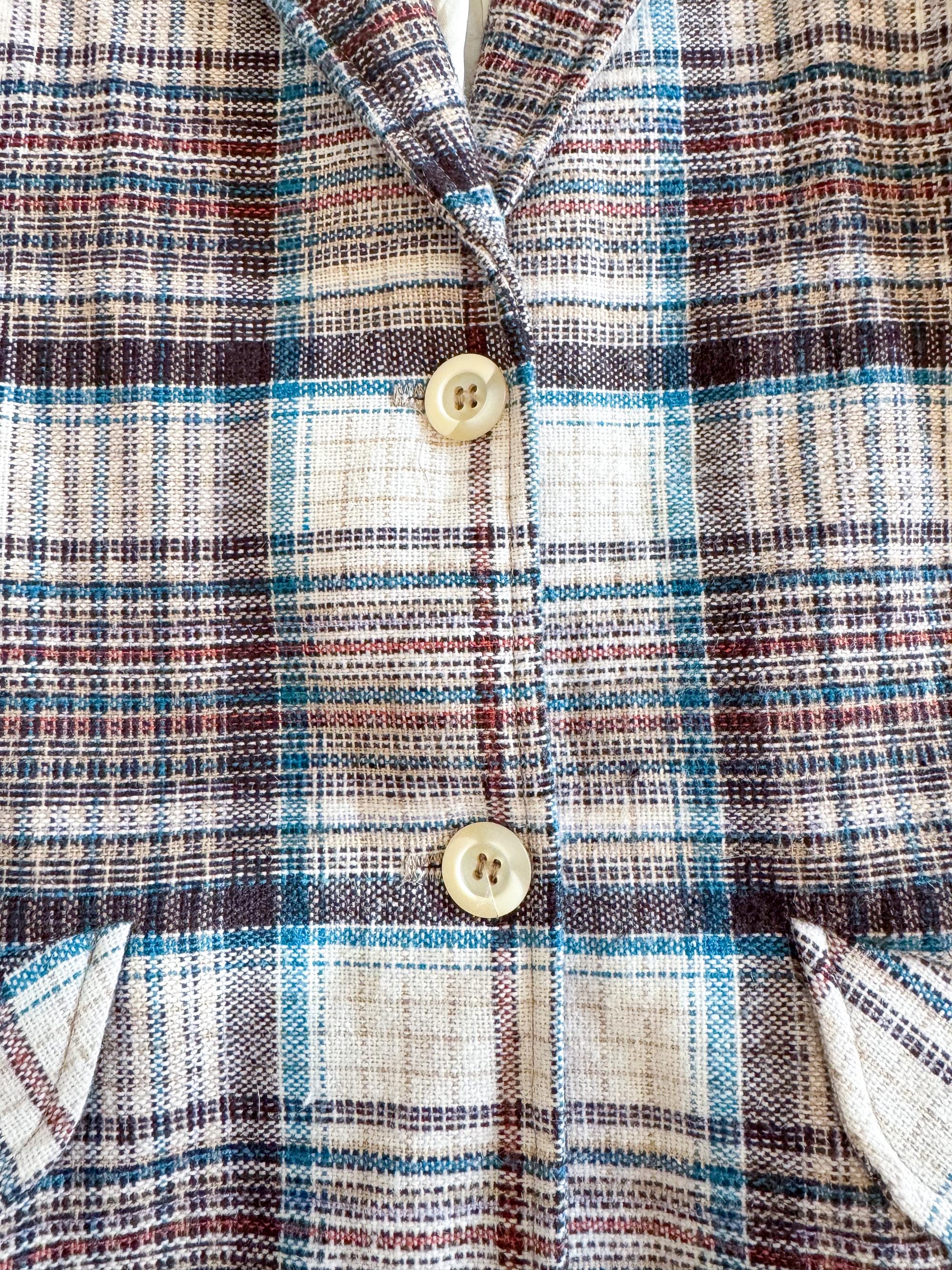 Vintage 80s/90s Plaid Wool Blazer – Plaid Jacket, Winter Coat