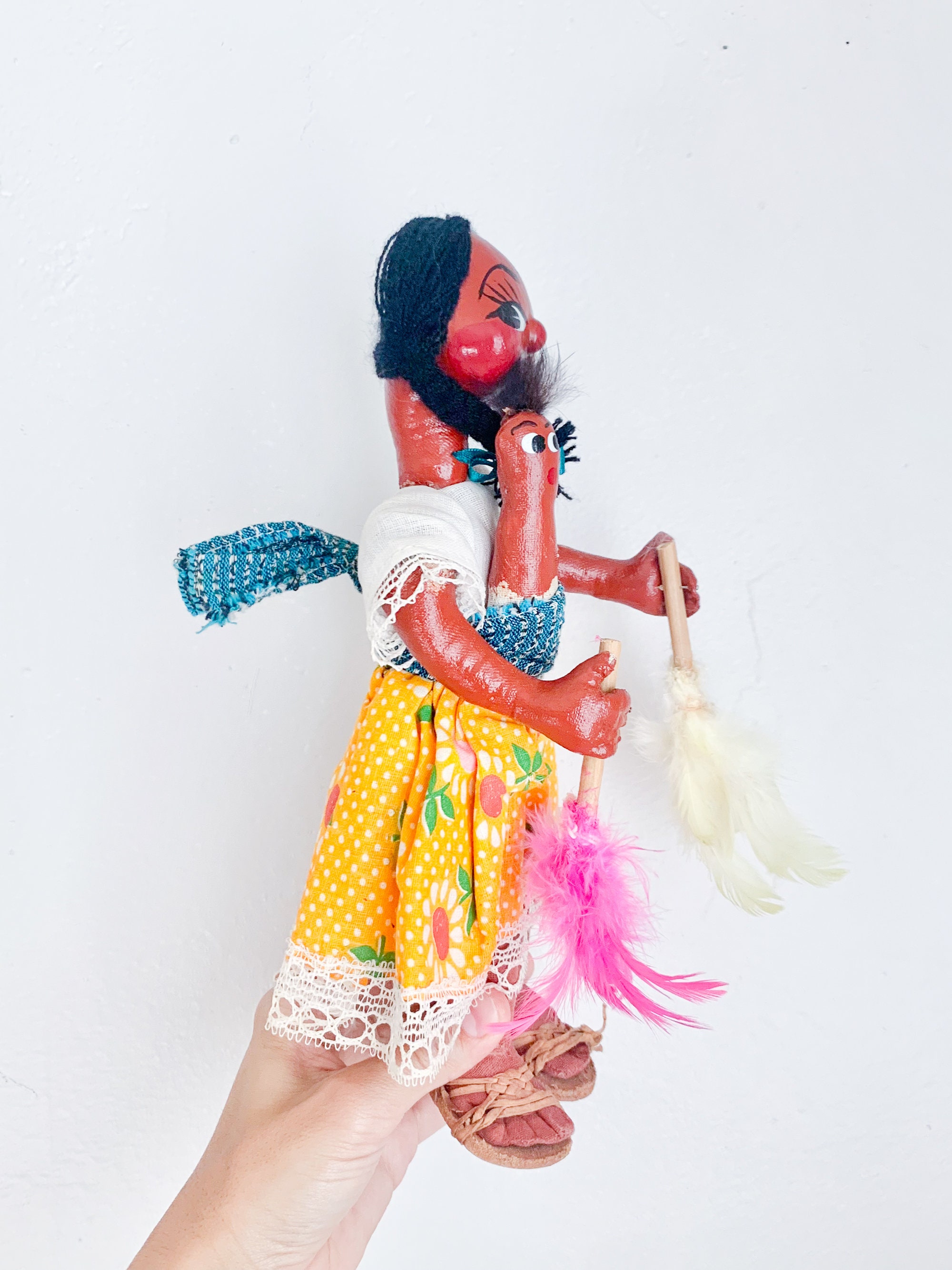 ヴィンテージのメキシコ民芸人形と赤ちゃん – 手作りのコレクターズ