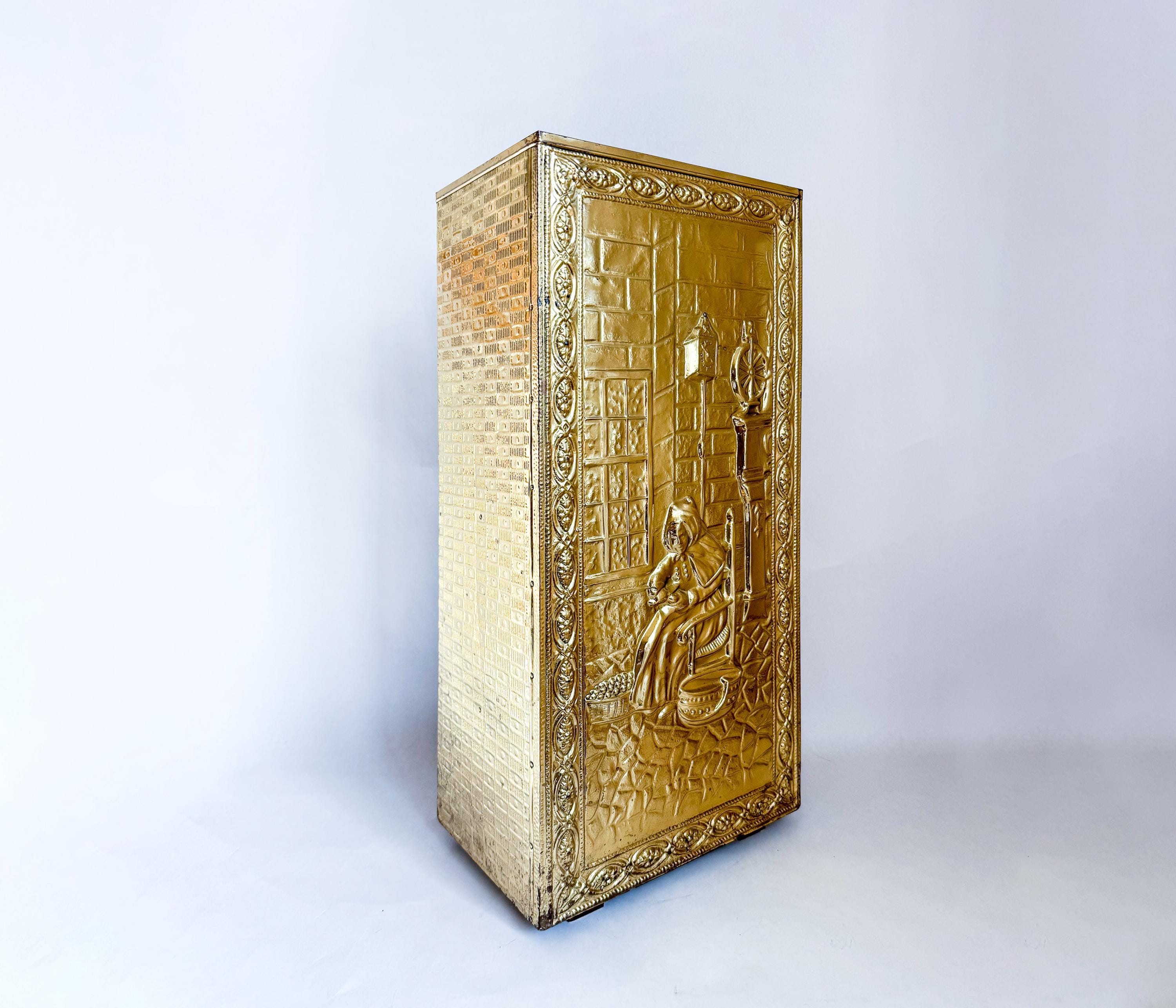 ヴィンテージ真鍮製傘立て | ミッドセンチュリー傘立て、大型真鍮容器