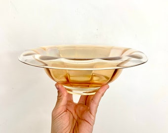 Vintage Iridescent Carnival Glass Bowl – Marigold Glam Decor
