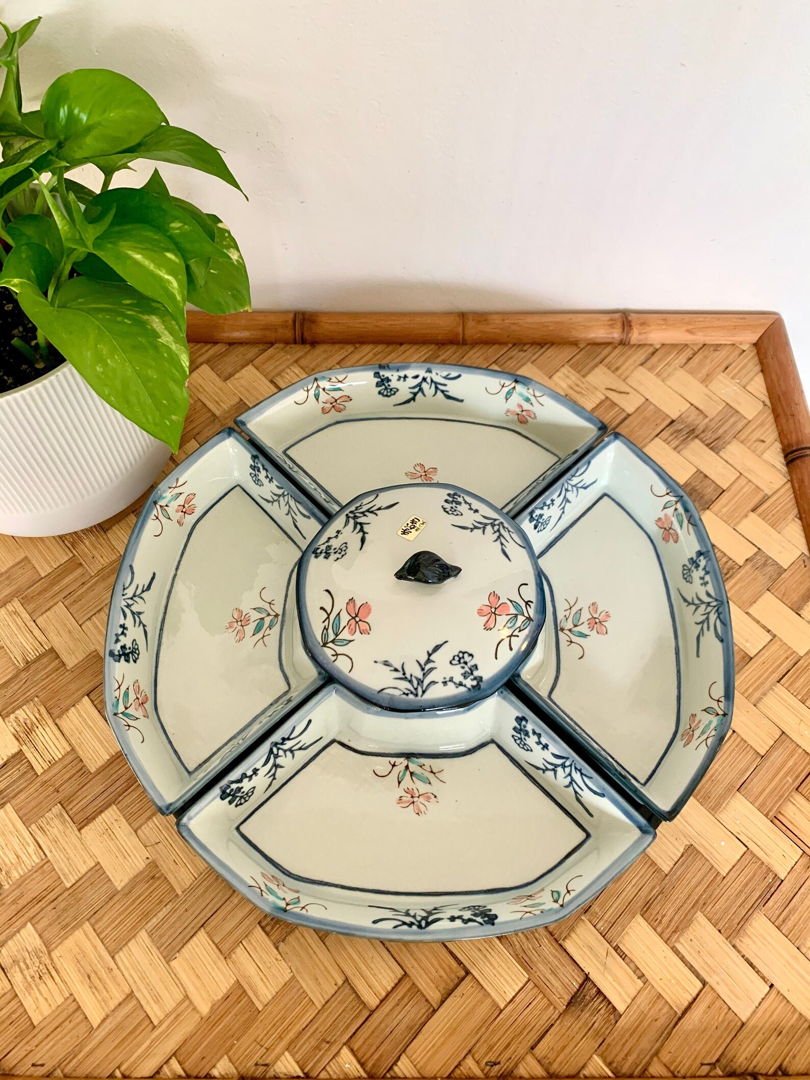 Vintage Japanese Lazy Susan Sushi Tray Vegetable Platter Etsy